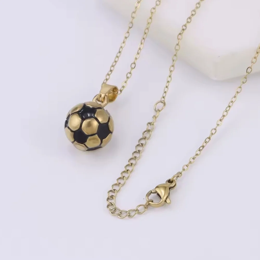 3D Vintage Style Soccer Ball Pendant Necklace 2026 World Cup Ready Jewelry